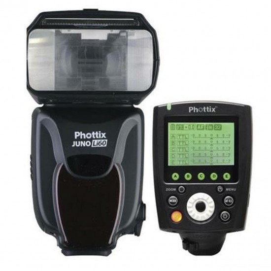 Phottix Juno Li60 Lithium Battery Hot Shoe Flash + Odin II Tx Combo (Pentax)