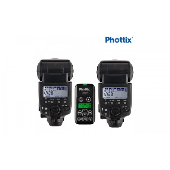 Phottix Juno Manual Hot Shoe Flash Ares II Double Combo