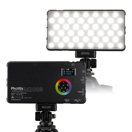 Phottix M200R RGB LED Light 內置電池迷你補光燈