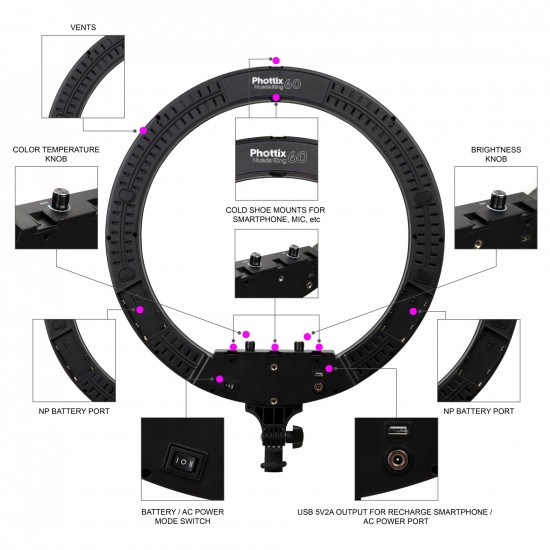 Phottix Nuada Ring60 LED 環形LED燈 (UK)