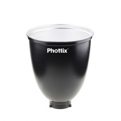 Phottix 45 ° Long Range Reflector with Grid and Diffuser (Bowens Mount, 30cm, 11.8, Silver) 長焦反光罩-帶蜂巢和柔光罩