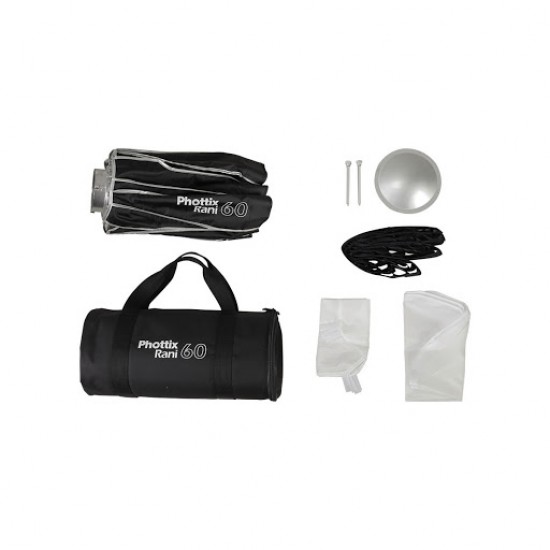 Phottix Rani 60 Folding Beauty Dish (60cm, 24, Silver, 16-Rod) 雷達罩